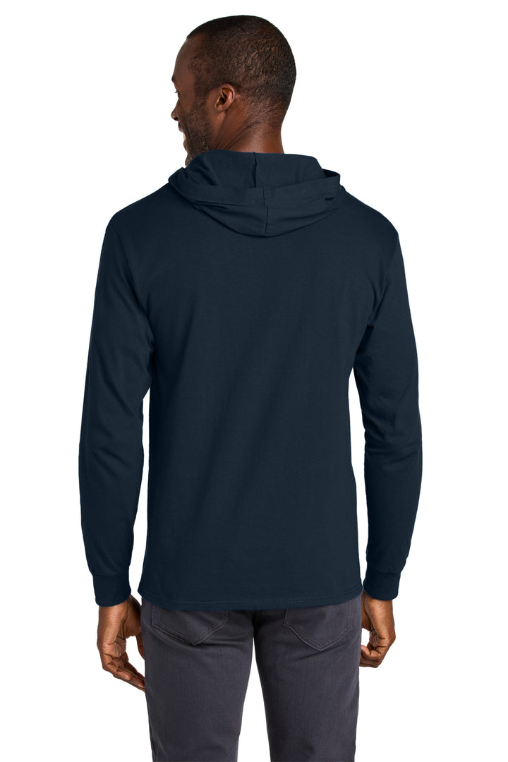 JNavy Jerzees Classics Unisex Cotton Long Sleeve Hooded T-Shirt 363LH
