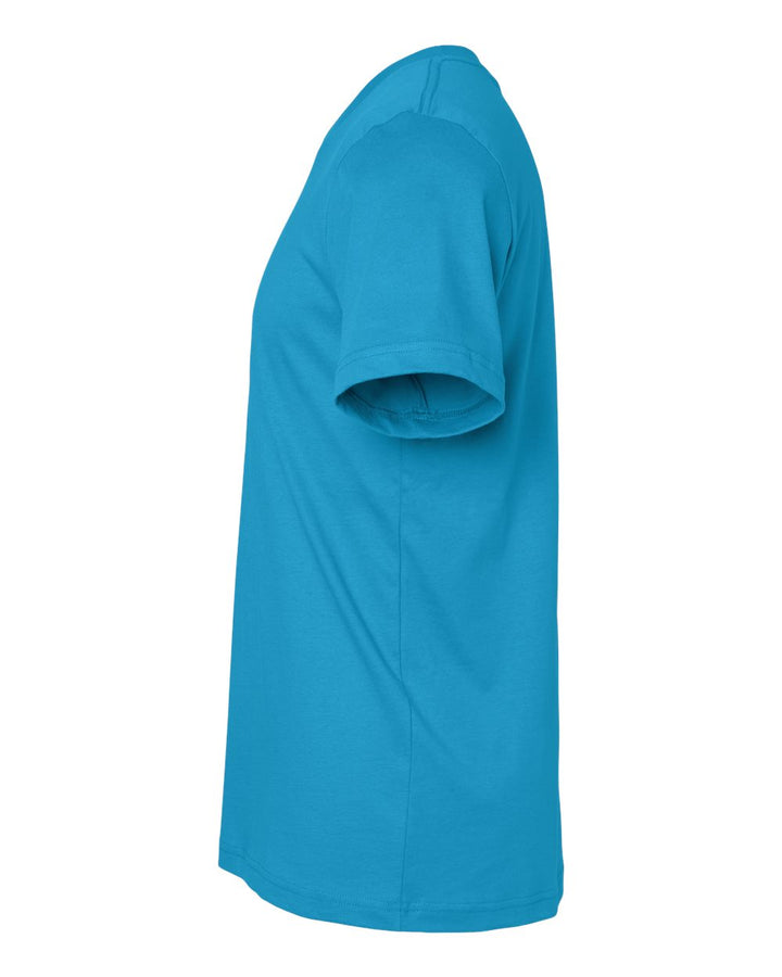 Left View of Aqua Jersey Tee - 3001