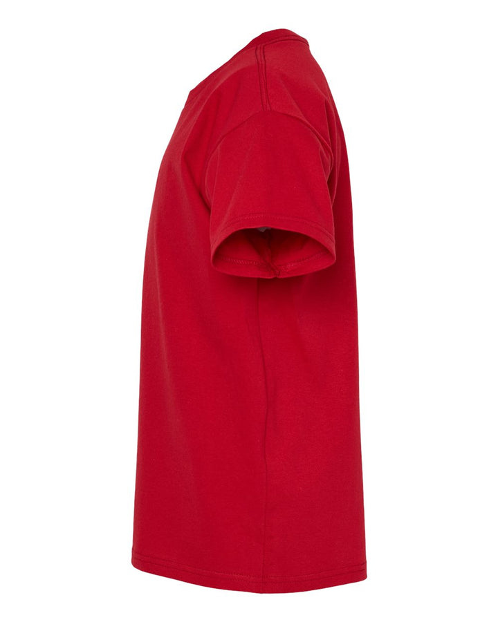 Left View of Athletic Crimson Essential-T Youth T-Shirt - 5480
