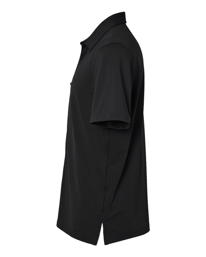 Left View of Black Button Down Short Sleeve Shirt - A595