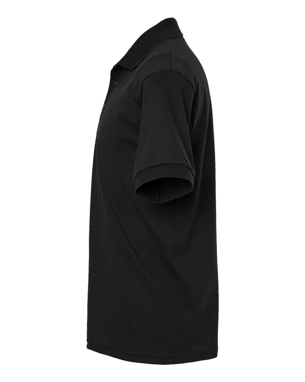 Left View of Black DryBlend® Jersey Polo - 8800