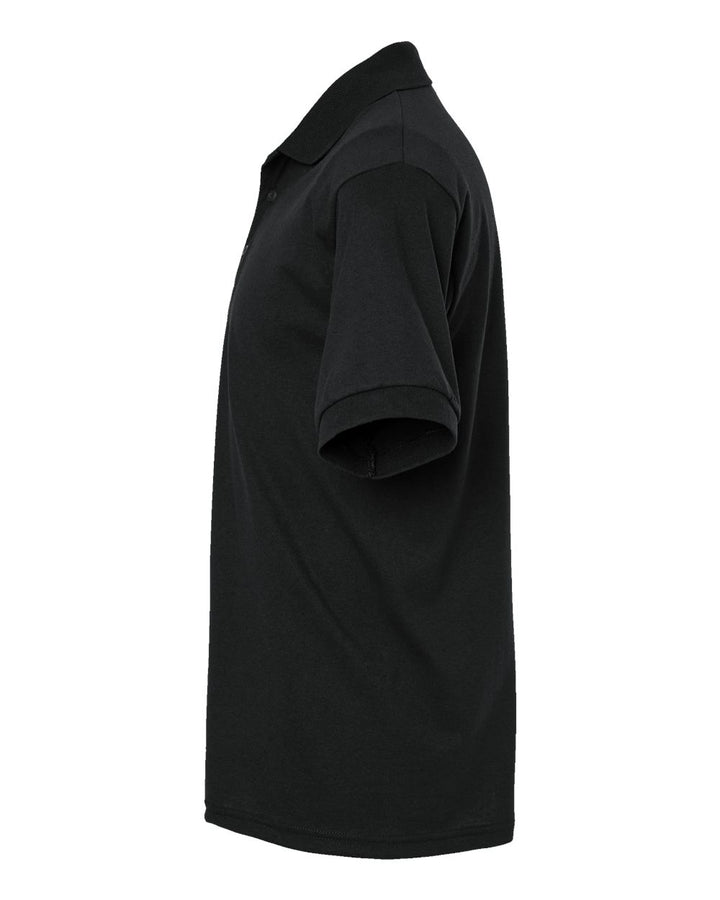 Left View of Black DryBlend® Jersey Polo - 8800