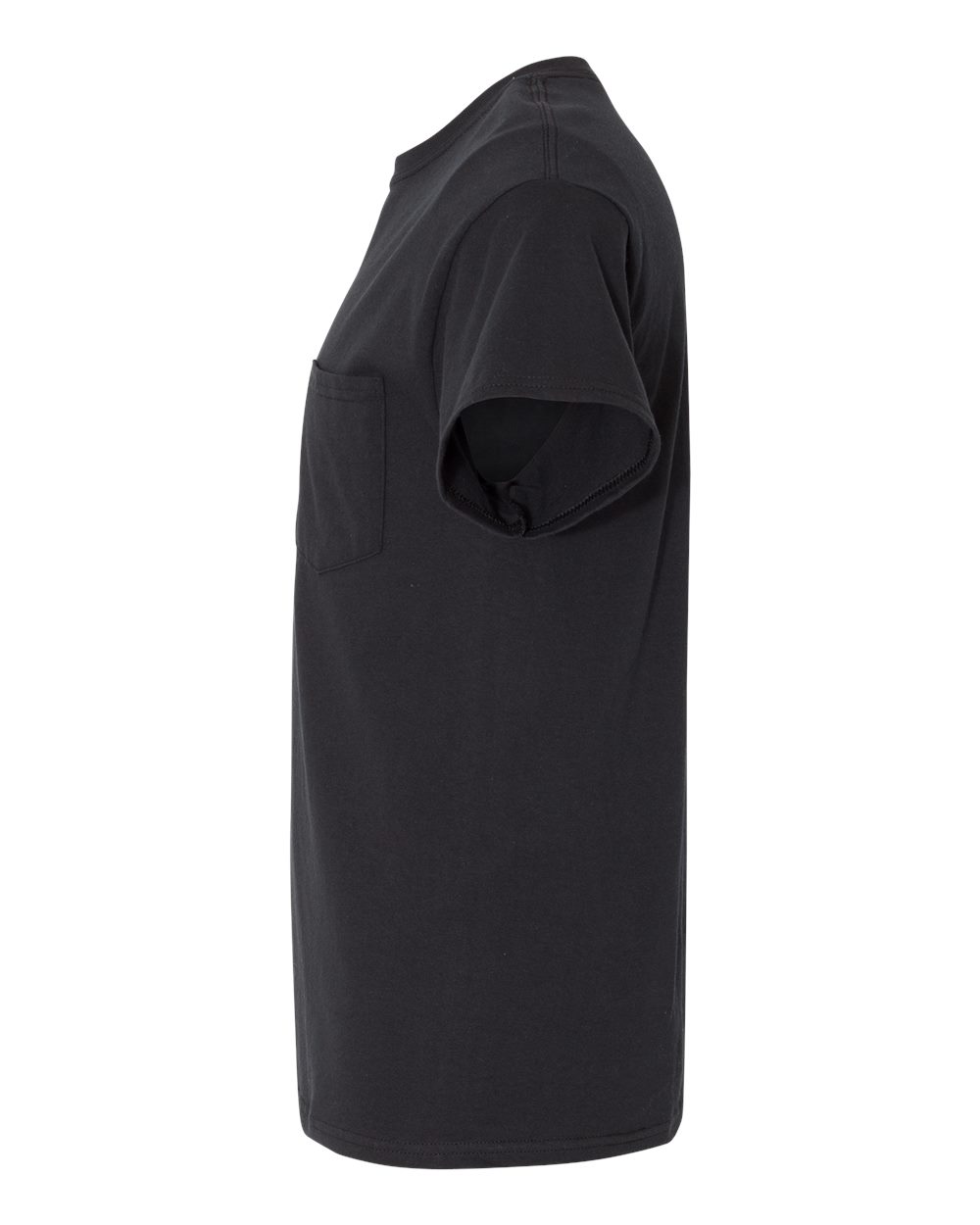 Left View of Black Heavy Cotton™ Pocket T-Shirt - 5300
