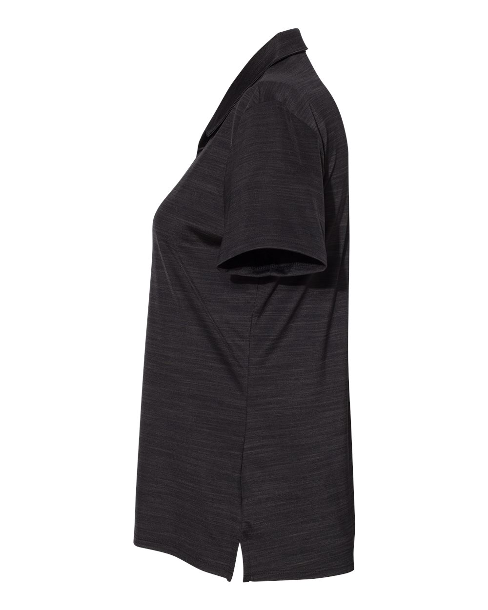 Left View of Black Melange Women's Mélange Polo - A403