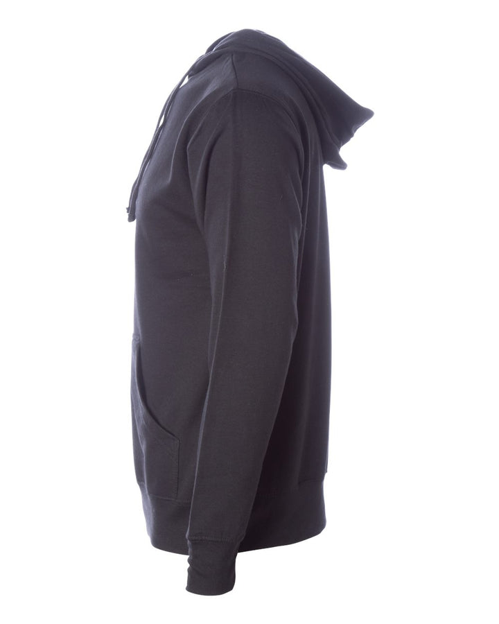 Left View of Black Midweight Hooded Sweatshirt - SS4500
