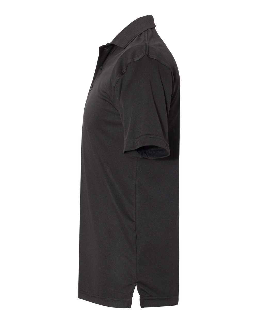 Left View of Black Value Polyester Polo - 0100