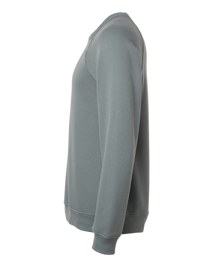 Left View of Blue Storm Sponge Fleece Raglan Crewneck Sweatshirt - 3901