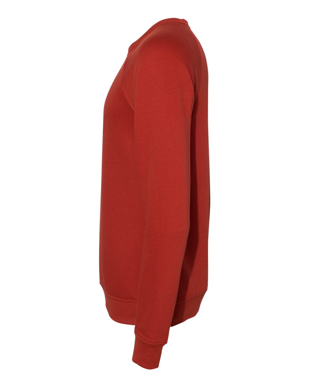 Left View of Brick Sponge Fleece Raglan Crewneck Sweatshirt - 3901