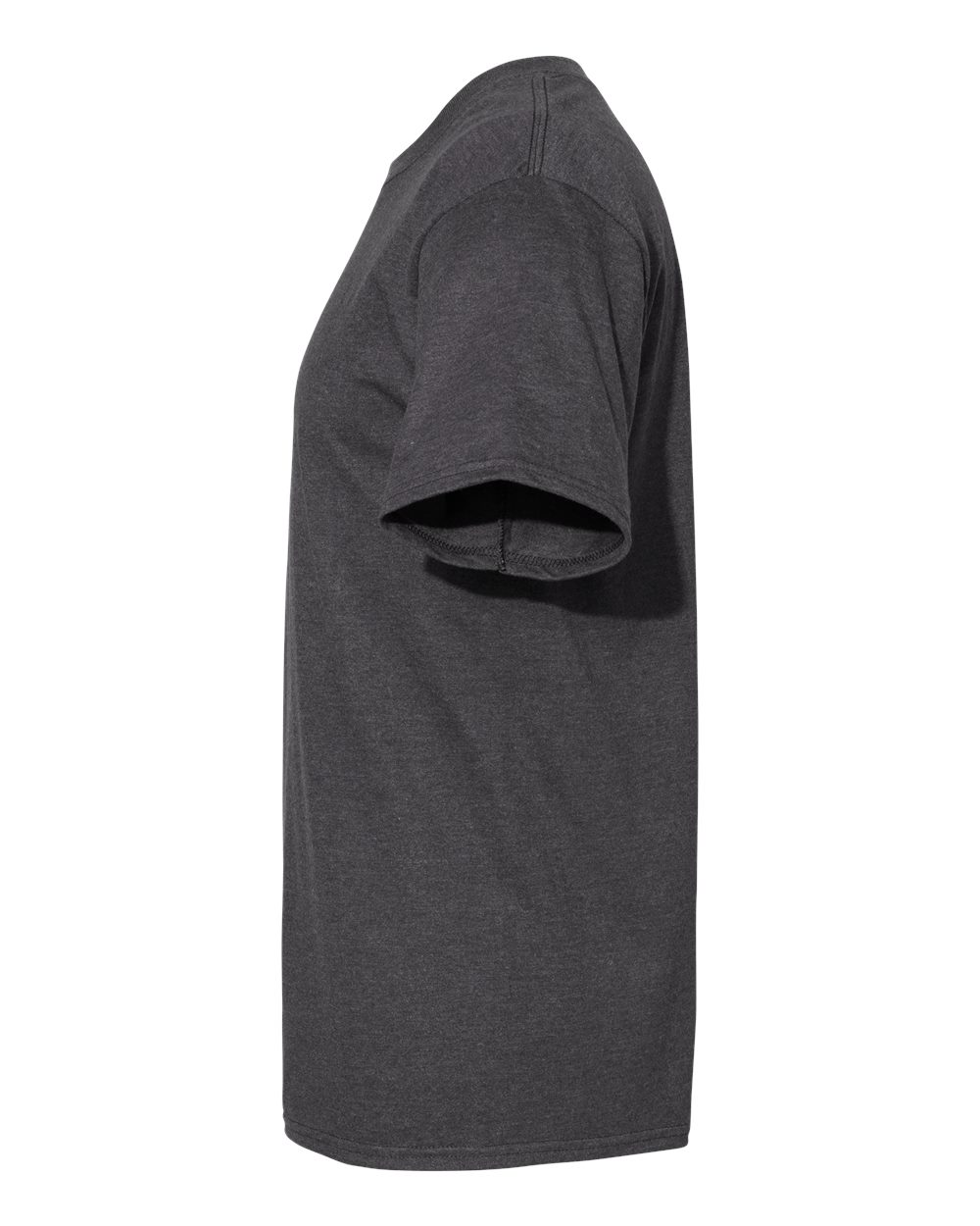 Left View of Charcoal Heather Beefy-T® T-Shirt - 5180