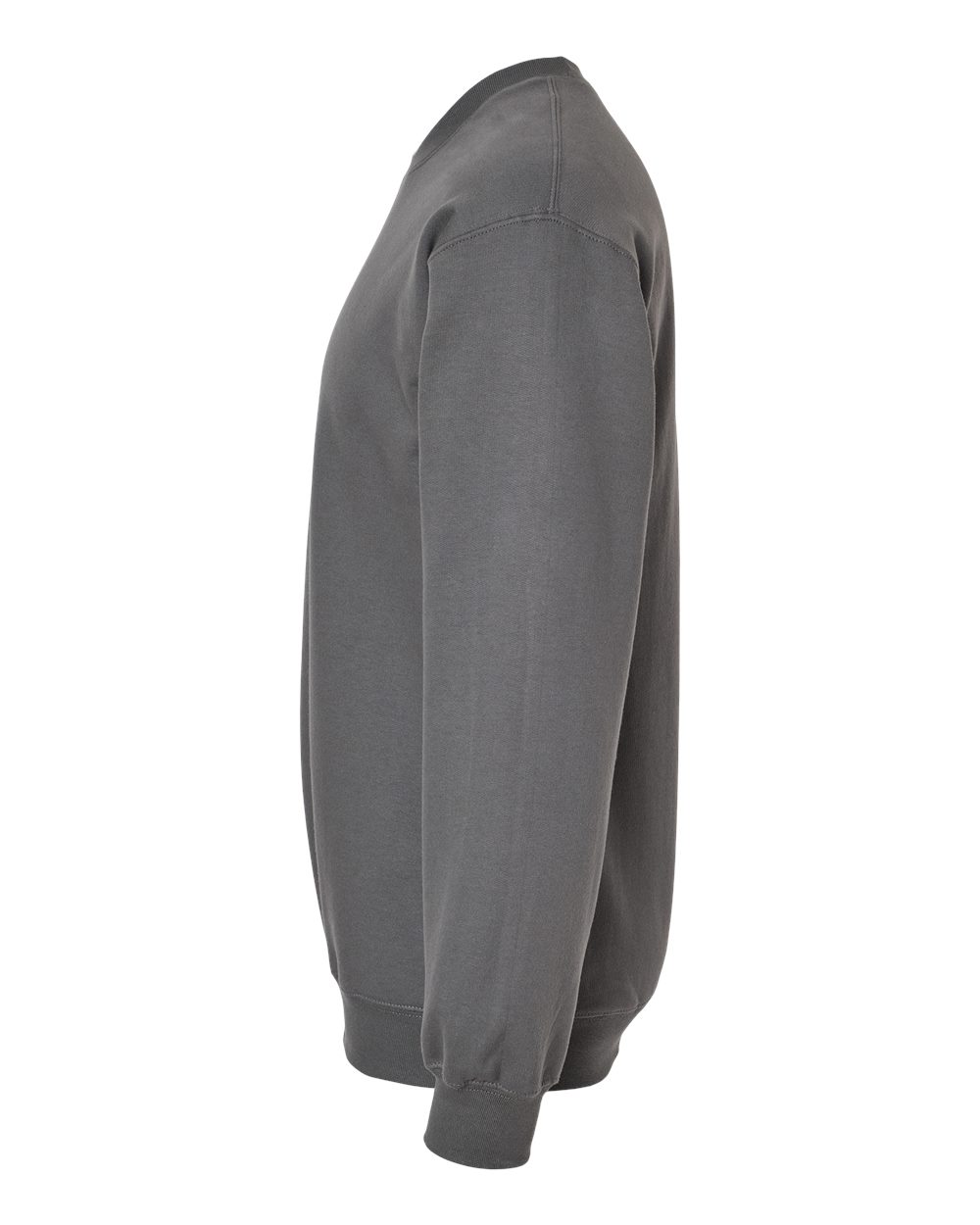 Left View of Charcoal Softstyle® Midweight Crewneck Sweatshirt - SF000