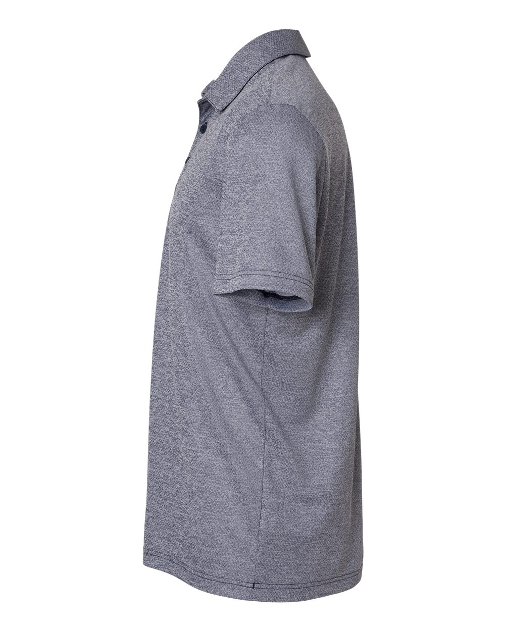 Left View of Collegiate Navy Melange Space Dyed Polo - A591