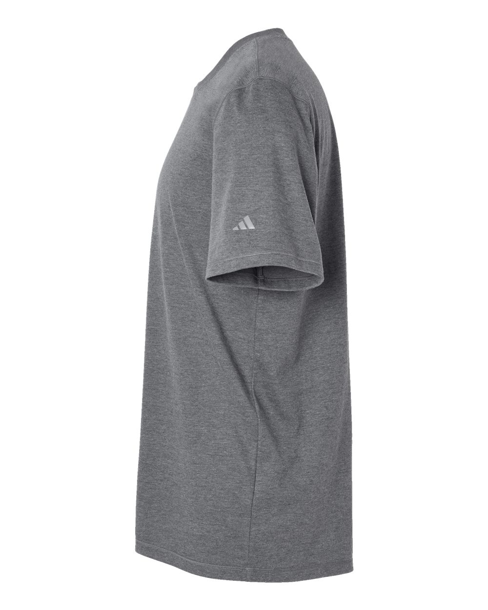 Left View of Dark Grey Heather Blended T-Shirt - A556