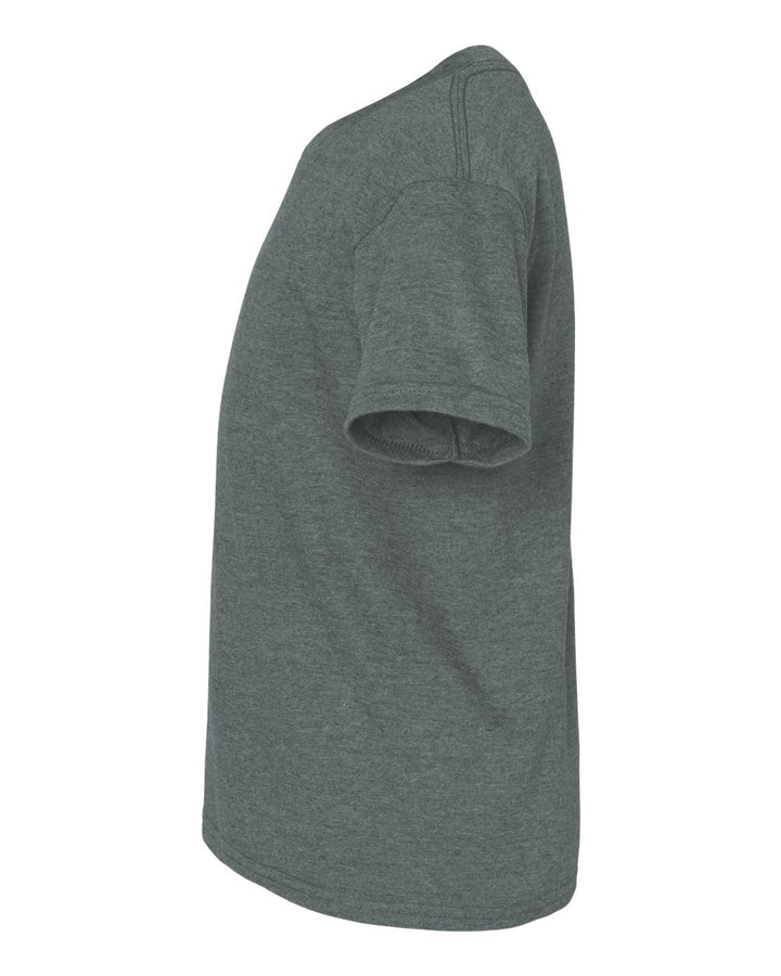 Left View of Dark Heather Softstyle® Youth T-Shirt - 64000B