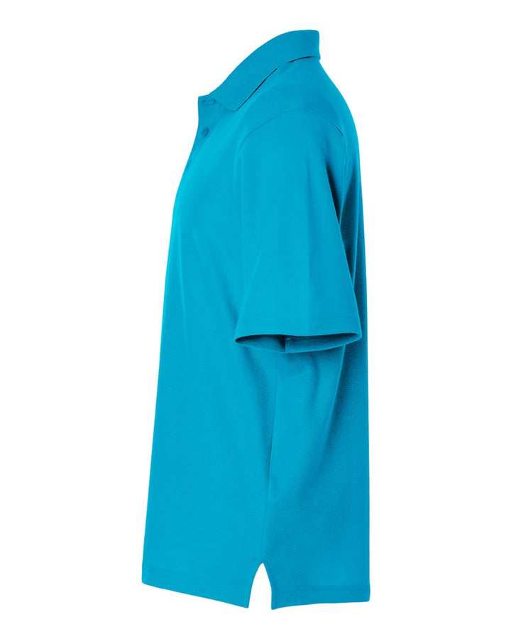Left View of Electric Blue Men's Resolve CVC Performance Pique Polo - CE106