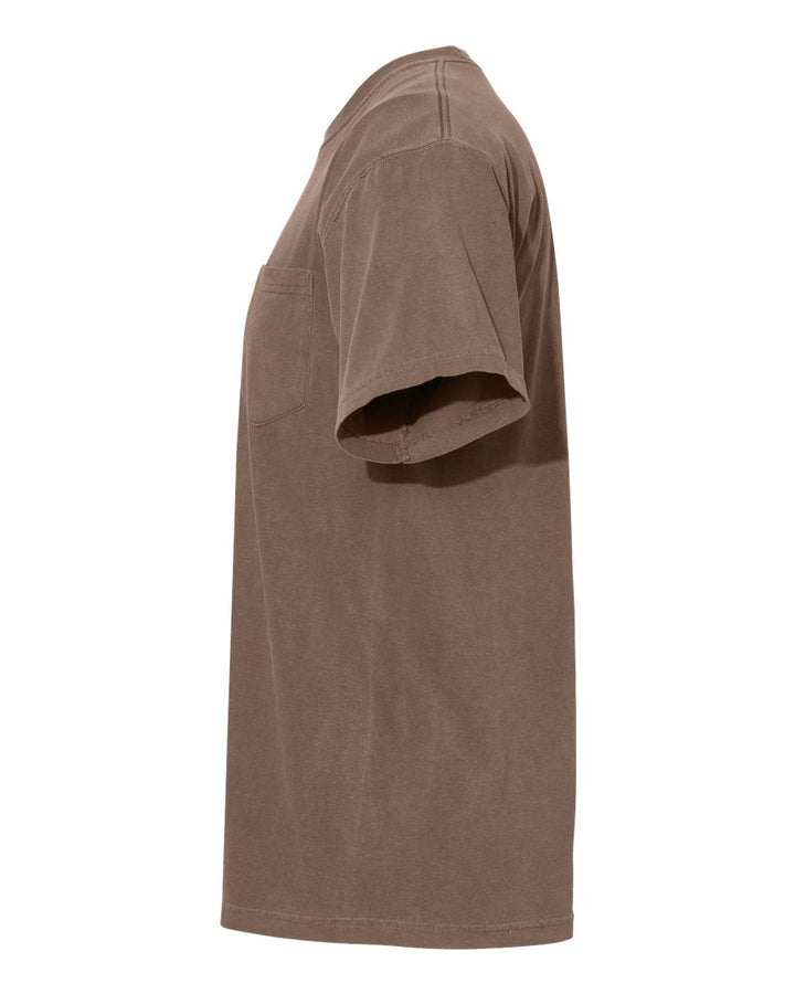 Left View of Espresso Garment-Dyed Heavyweight Pocket T-Shirt - 6030
