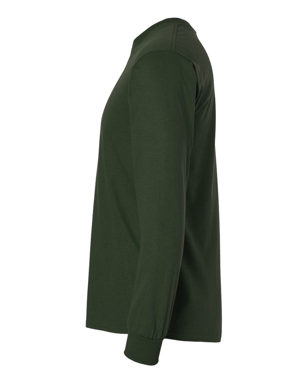 Left View of Forest Green Ultra Cotton® Long Sleeve T-Shirt - 2400