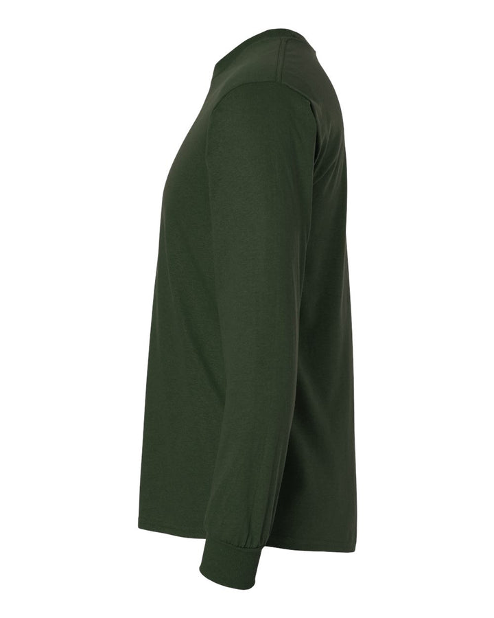 Left View of Forest Green Ultra Cotton® Long Sleeve T-Shirt - 2400