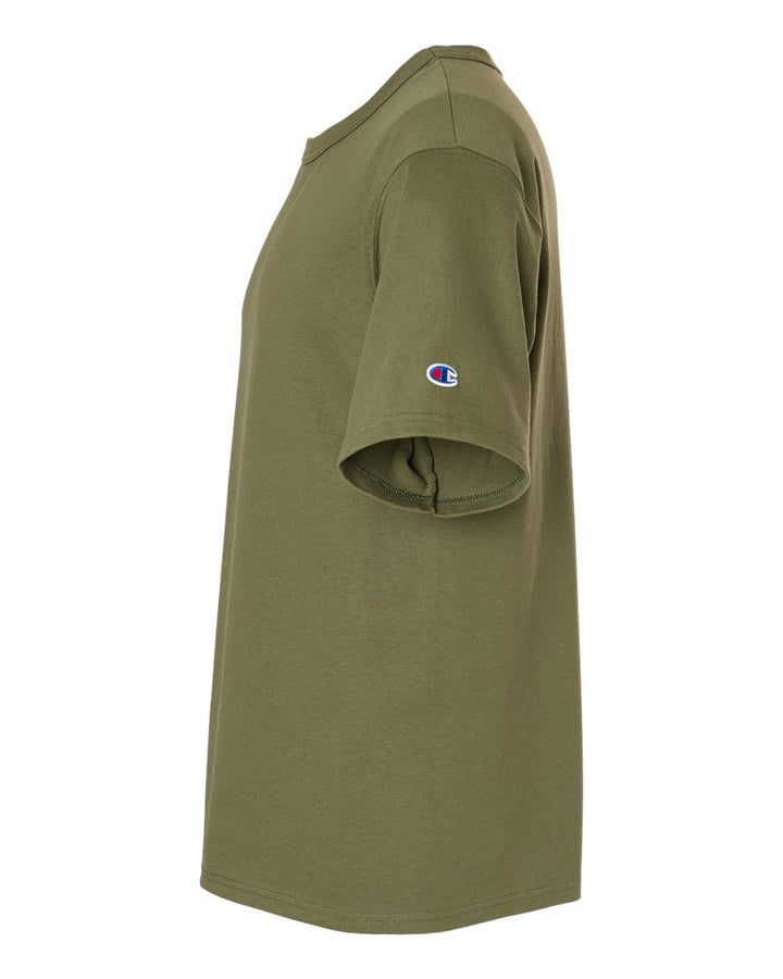 Left View of Fresh Olive Heritage Jersey T-Shirt - T105