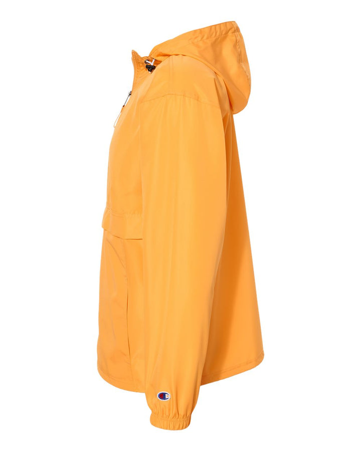 Left View of Gold Packable Anorak Jacket - CO200