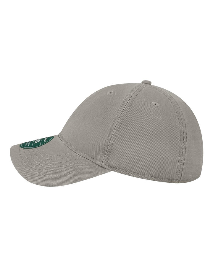 Left View of Grey Relaxed Twill Dad Hat - EZA