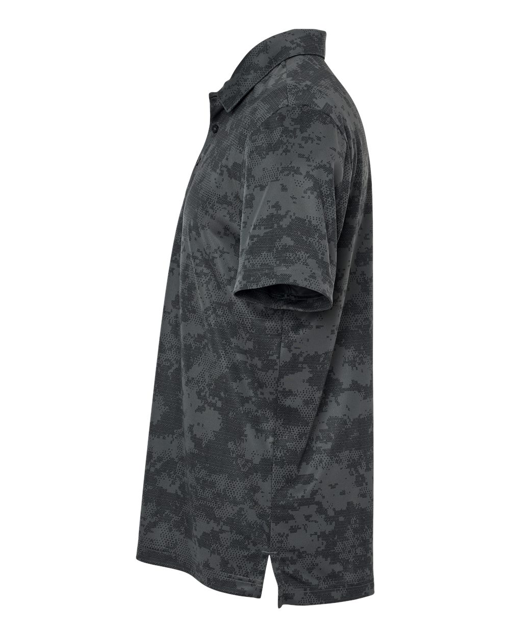 Left View of Grey Six Camo Polo - A550