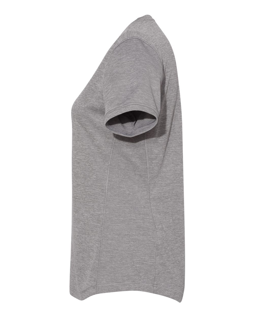 Left View of Grey Three Heather Women's Sport T-Shirt - A377