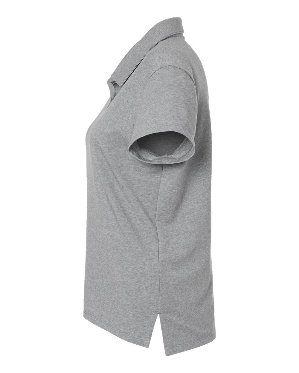 Left View of Grey Three Melange Women's Blend Polo - A690