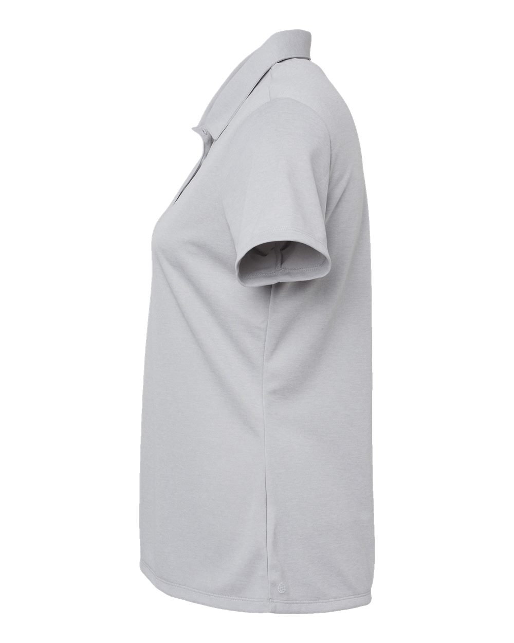 Left View of Grey Two Melange Women's Heathered Polo - A583