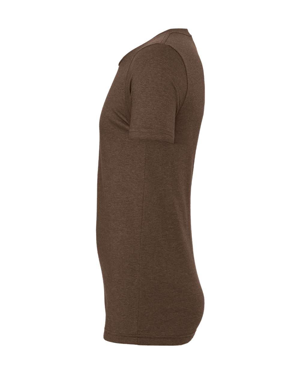 Left View of Heather Brown CVC Jersey Tee - 3001CVC