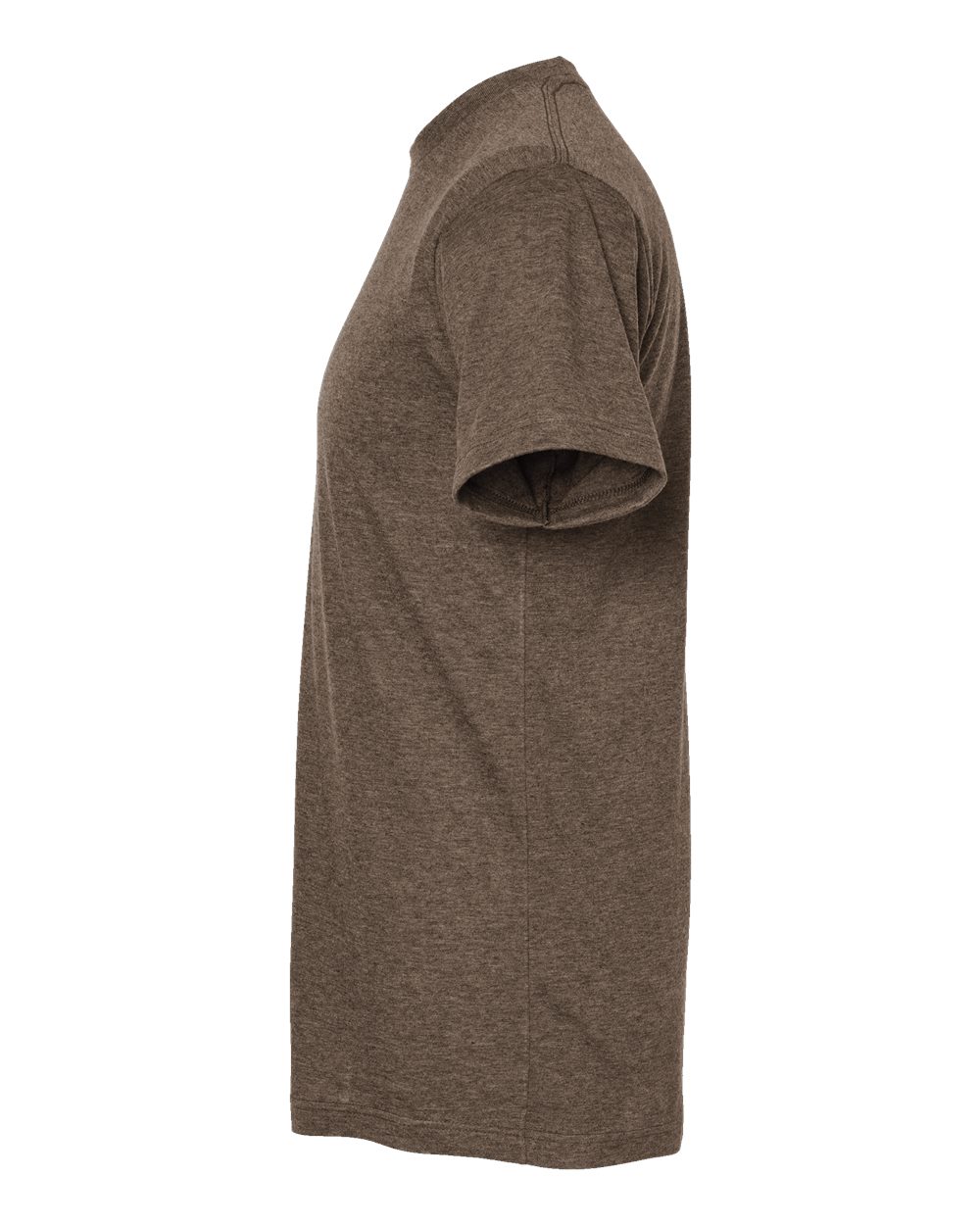 Left View of Heather Brown Poly-Rich T-Shirt - 241