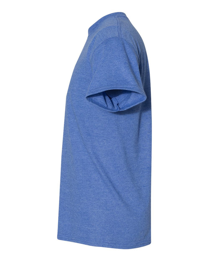 Left View of Heather Deep Royal DryBlend® T-Shirt - 8000