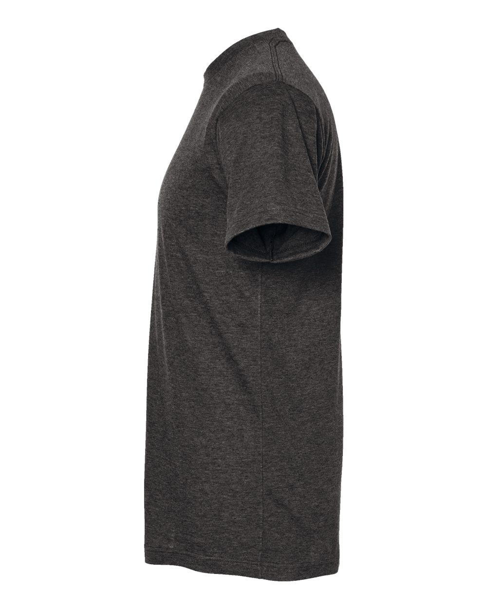 Left View of Heather Graphite Poly-Rich T-Shirt - 241