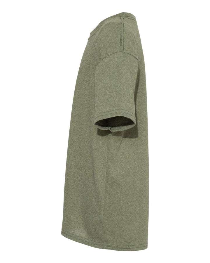 Left View of Heather Green Ecosmart™ Youth T-Shirt - 5370