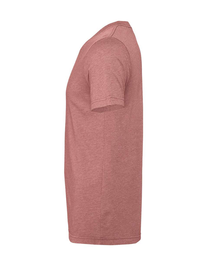 Left View of Heather Mauve CVC Jersey Tee - 3001CVC