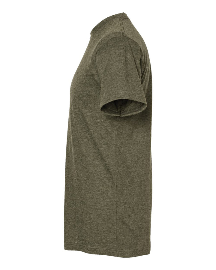 Left View of Heather Military Green Poly-Rich T-Shirt - 241