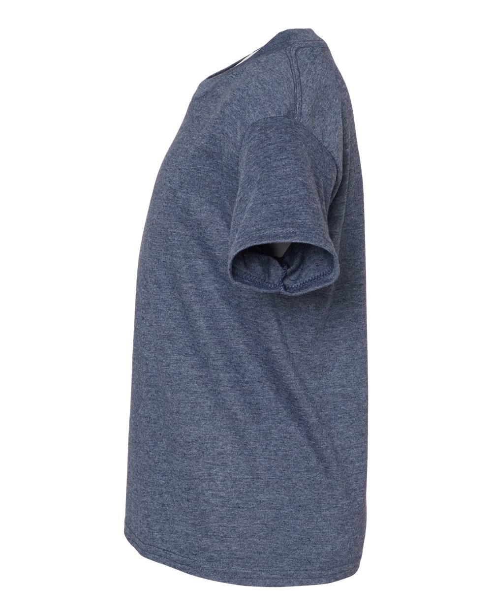 Left View of Heather Navy Softstyle® Youth T-Shirt - 64000B