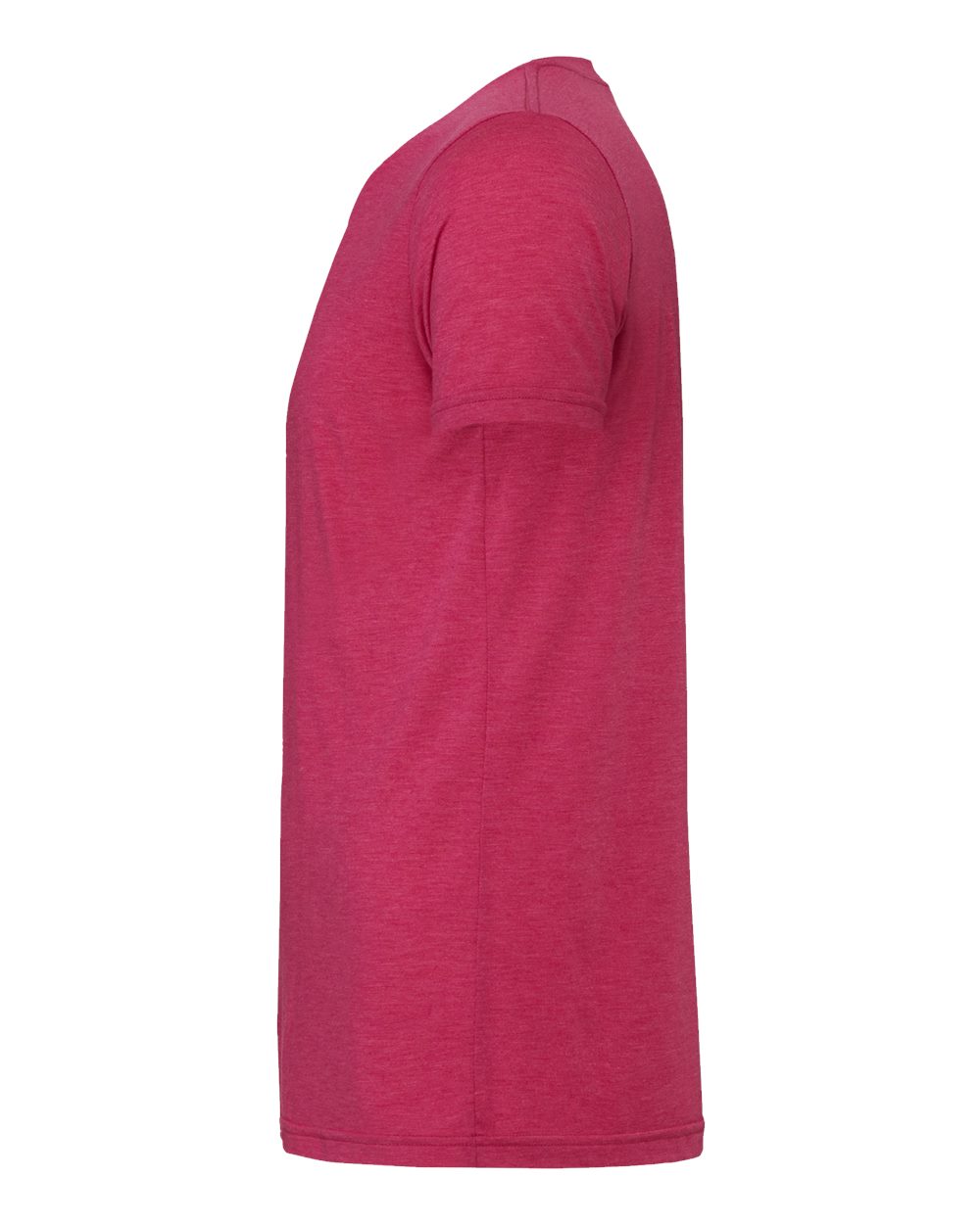 Left View of Heather Raspberry CVC Jersey Tee - 3001CVC
