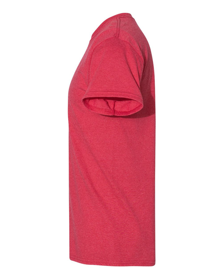 Left View of Heather Red Heavy Cotton™ T-Shirt - 5000