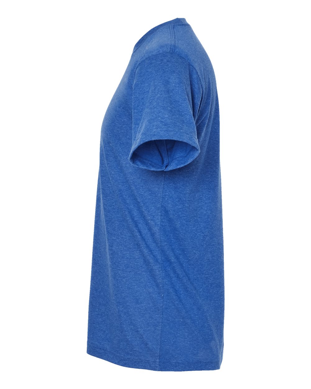 Left View of Heather Royal Poly-Rich T-Shirt - 241