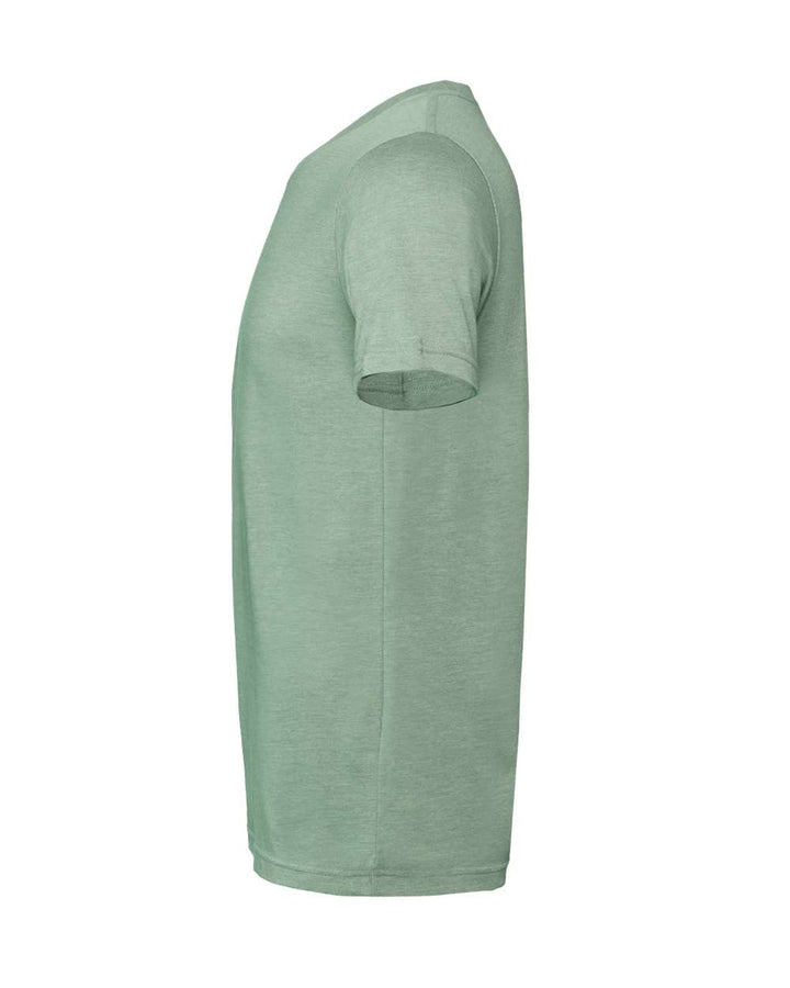 Left View of Heather Sage CVC Jersey Tee - 3001CVC