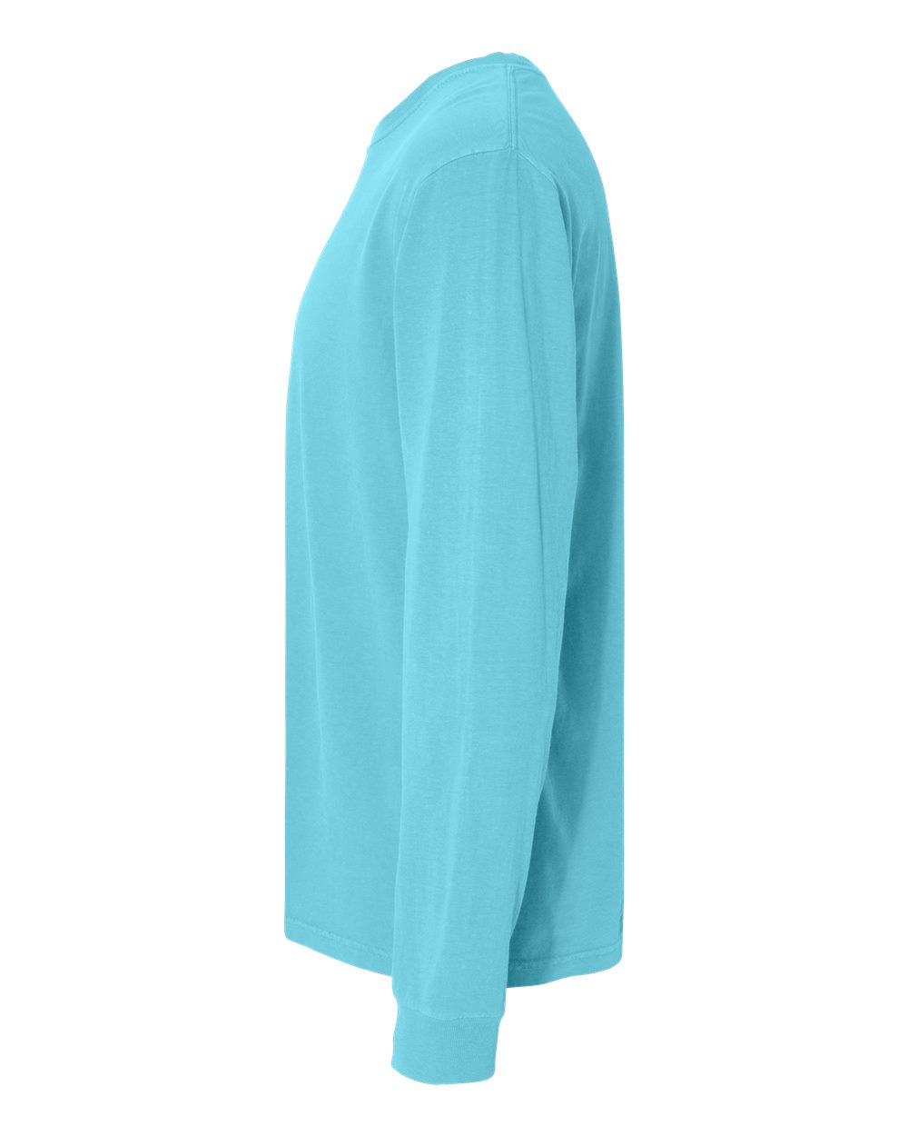 Left View of Lagoon Garment-Dyed Heavyweight Long Sleeve T-Shirt - 6014