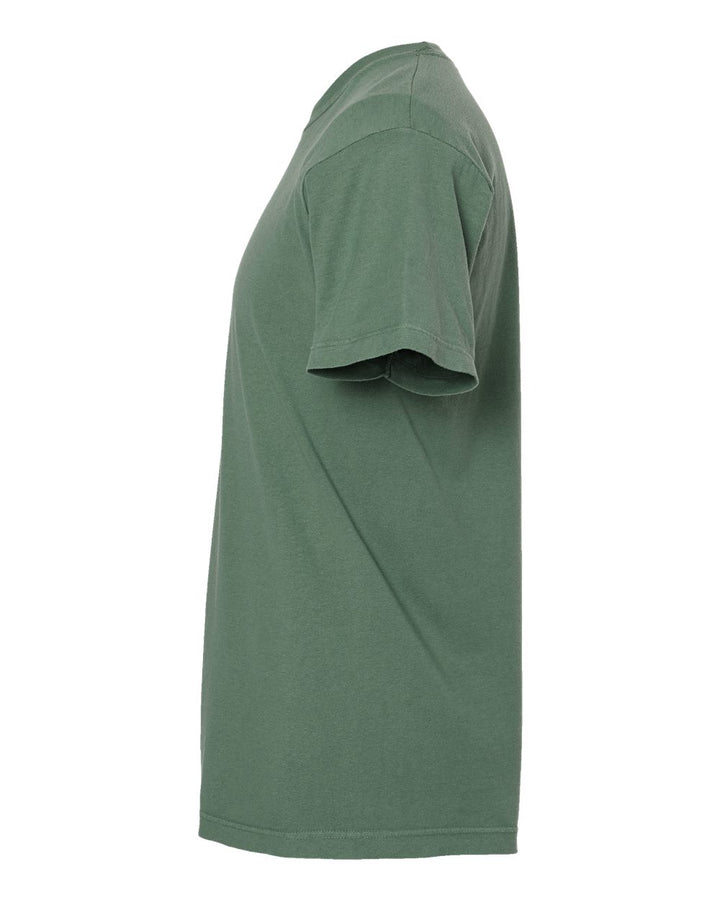 Left View of Light Green Vintage Garment-Dyed T-Shirt - 6500M