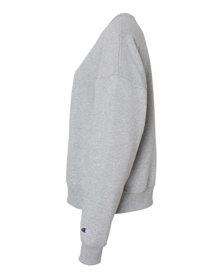 Left View of Light Steel Powerblend® Women's Crewneck Sweatshirt - S650
