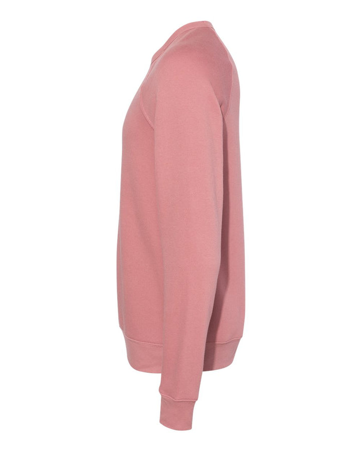 Left View of Mauve Sponge Fleece Raglan Crewneck Sweatshirt - 3901