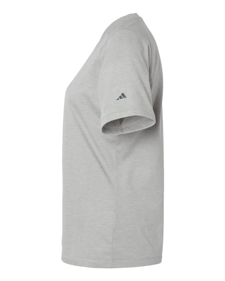 Left View of Medium Grey Heather Women's Blended T-Shirt - A557