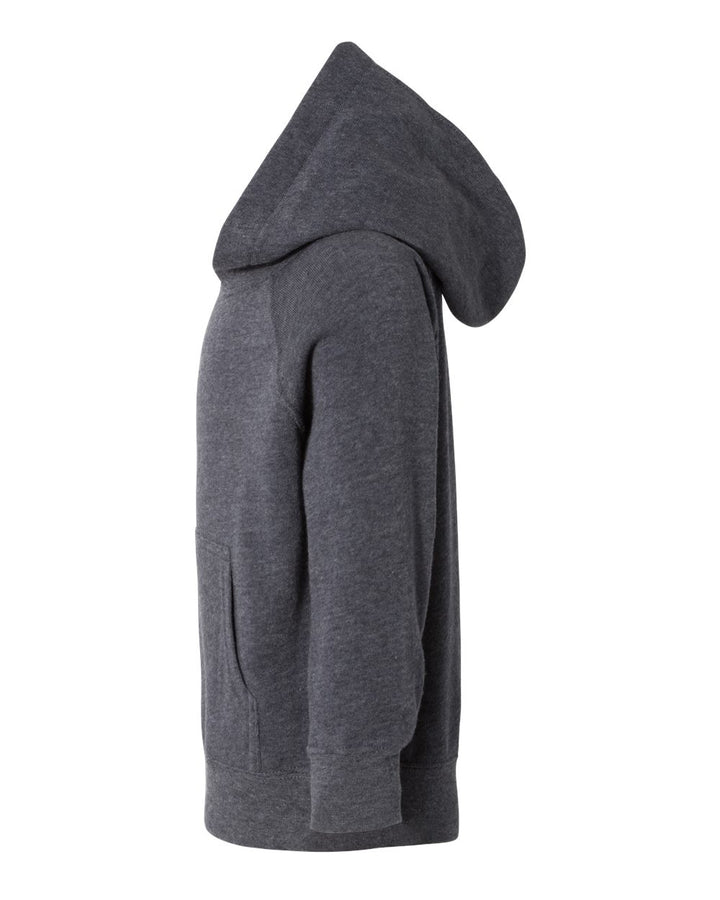 Left View of Midnight Navy Toddler Special Blend Hooded Raglan Sweatshirt - PRM10TSB