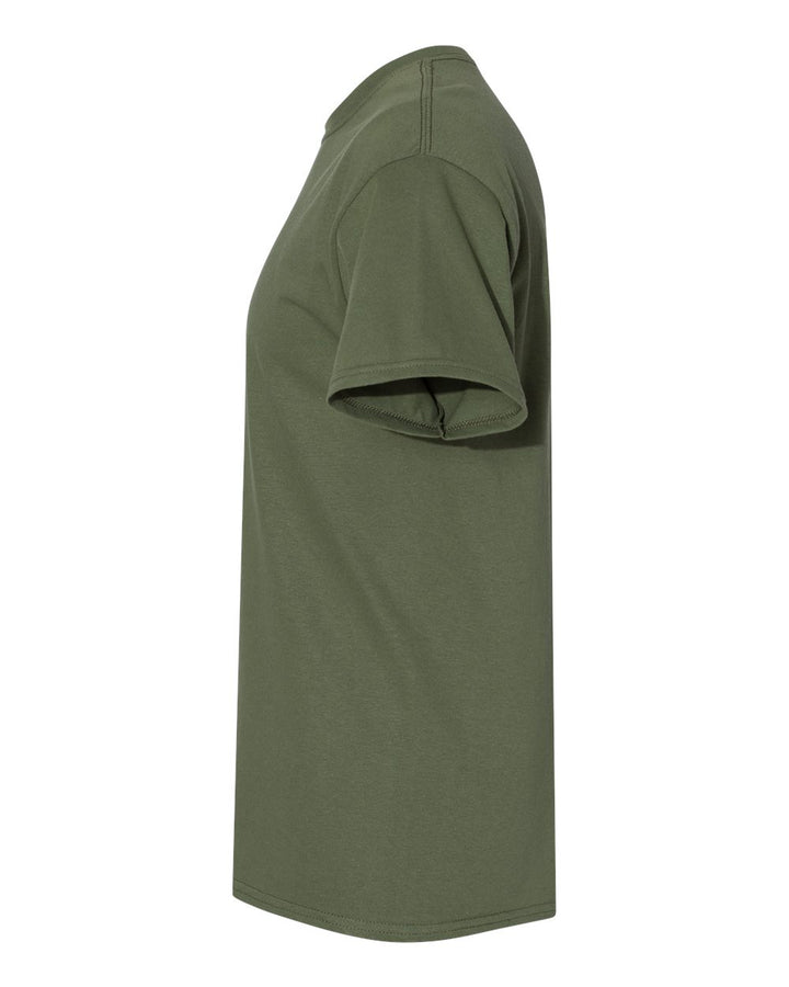 Left View of Military Green Heavy Cotton™ Youth T-Shirt - 5000B