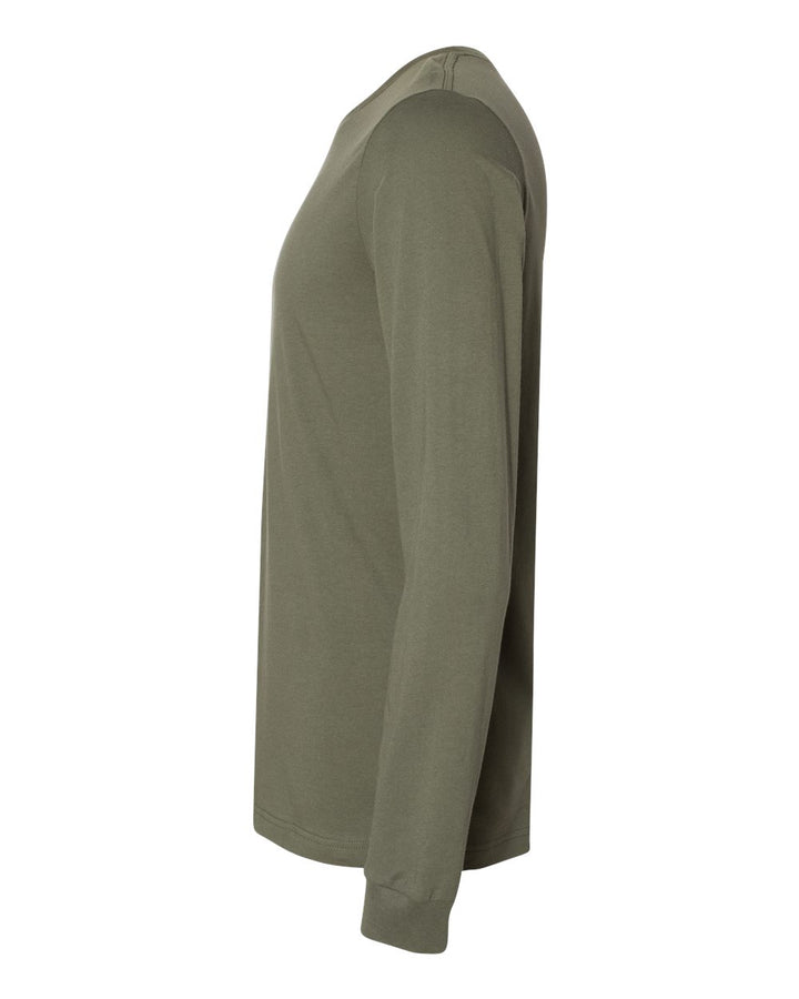 Left View of Military Green Jersey Long Sleeve Tee - 3501