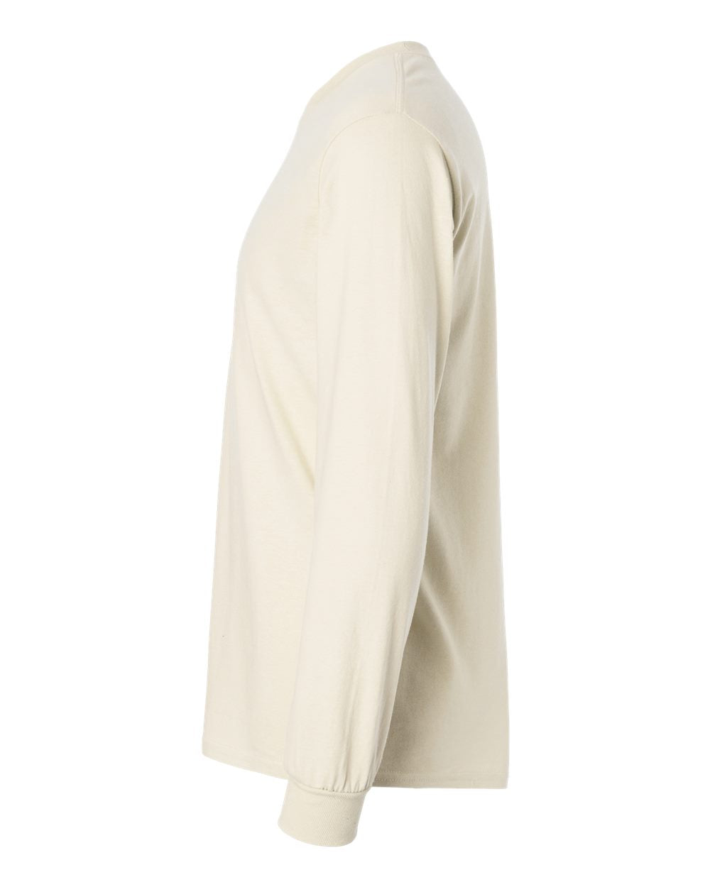 Left View of Natural Ultra Cotton® Long Sleeve T-Shirt - 2400