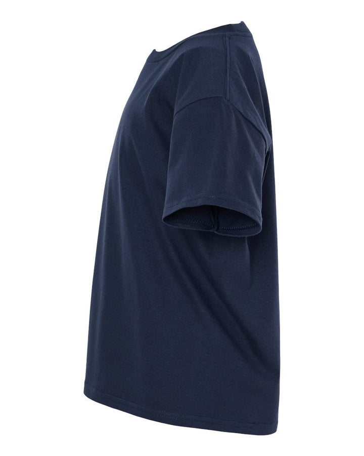 Left View of Navy Softstyle® Youth T-Shirt - 64000B